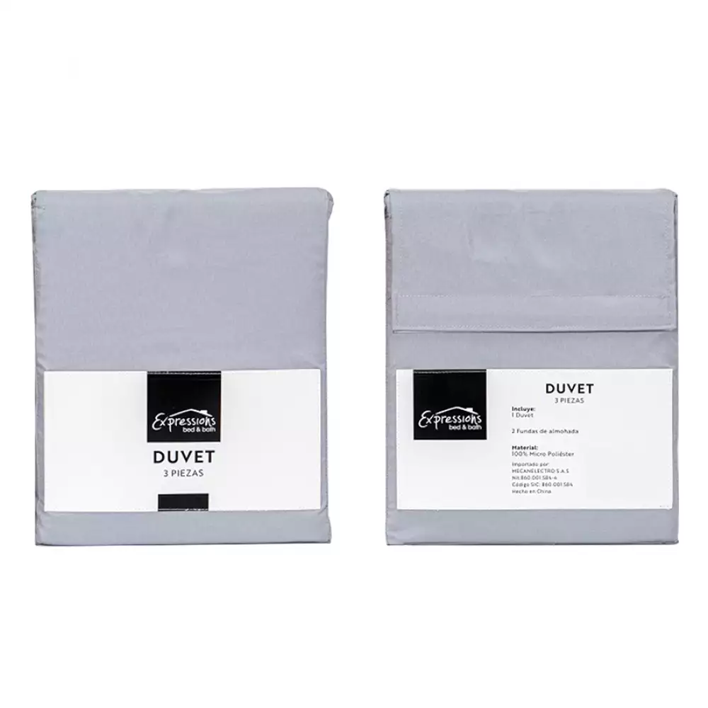 Duvet Expressions King Microfibra 100Gsm Ice Gray