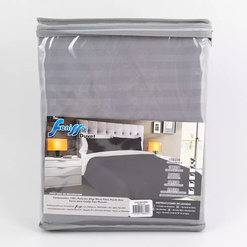 Duvet Fenissa Sencillo Negro 100% Microfibra