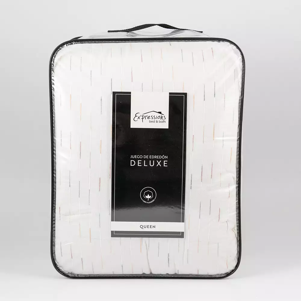 Edredon Expressions Queen 190X160Cm Blanco Algodon