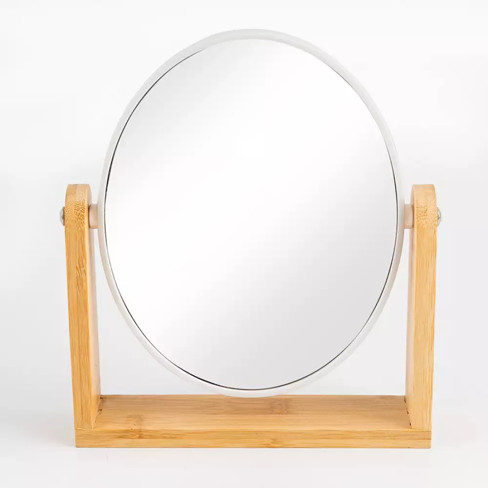 Espejo de Pared Redondo de Bambú, Mueble