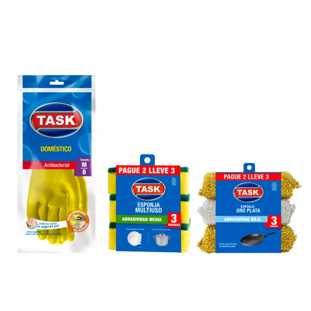 Esponja Task 1050372 Fibra De Cobre 3 Unds 14 Kg