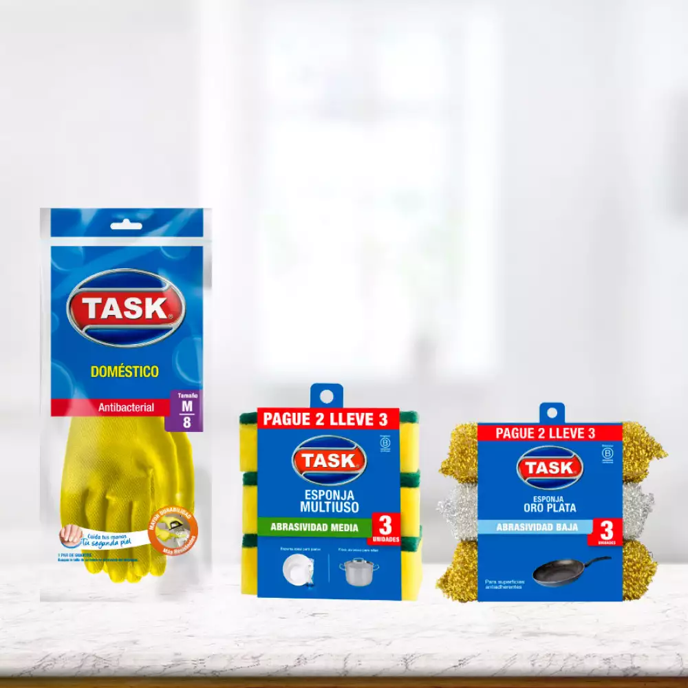 Esponja Task 1050372 Fibra De Cobre 3 Unds 14 Kg