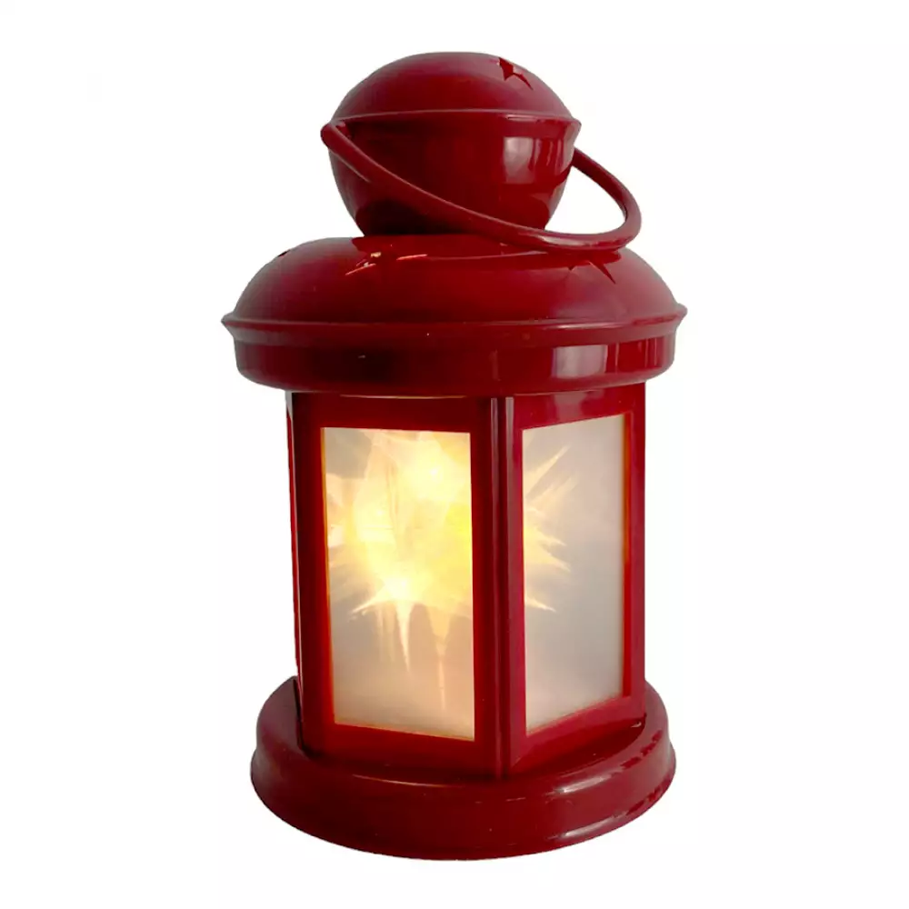 Farol navideño con luz Santin 10X18Cm Rojo