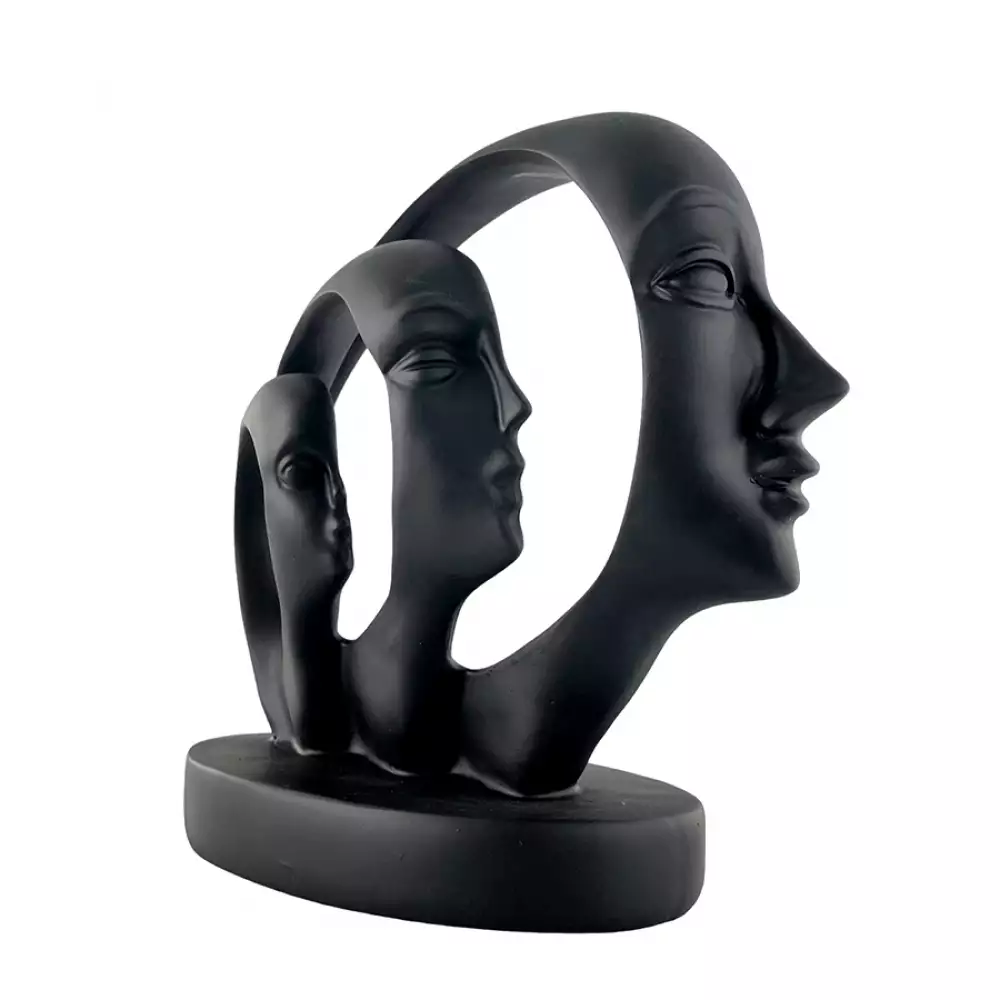 Figura Deco Concepts Caras Monocromia 11X22X22Cm Negro 437-72107
