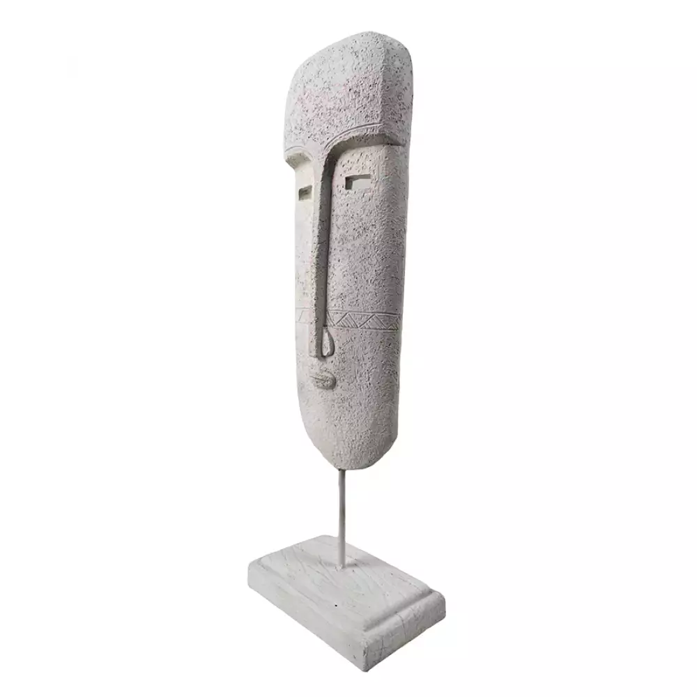 Figura Deco Concepts Mascara Monocromia 7X34X11Cm Blanco 437-751