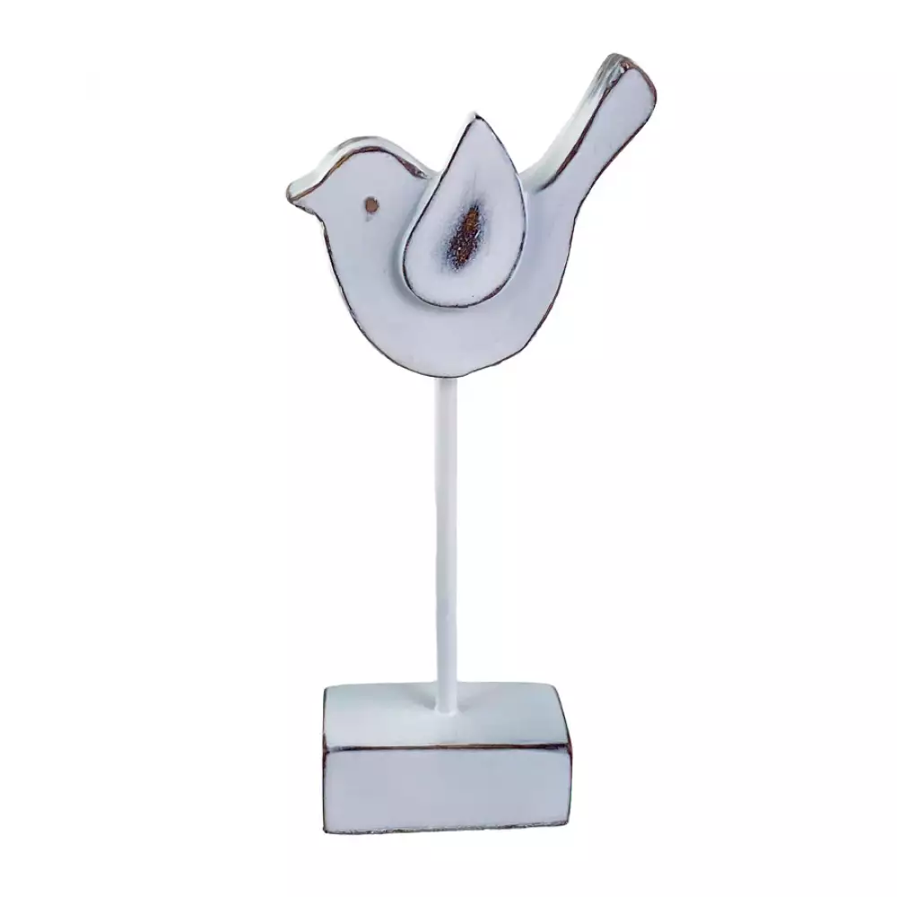 Figura Deco Concepts Pajaro Monocromia 9X20X4Cm Blanco 440-01198