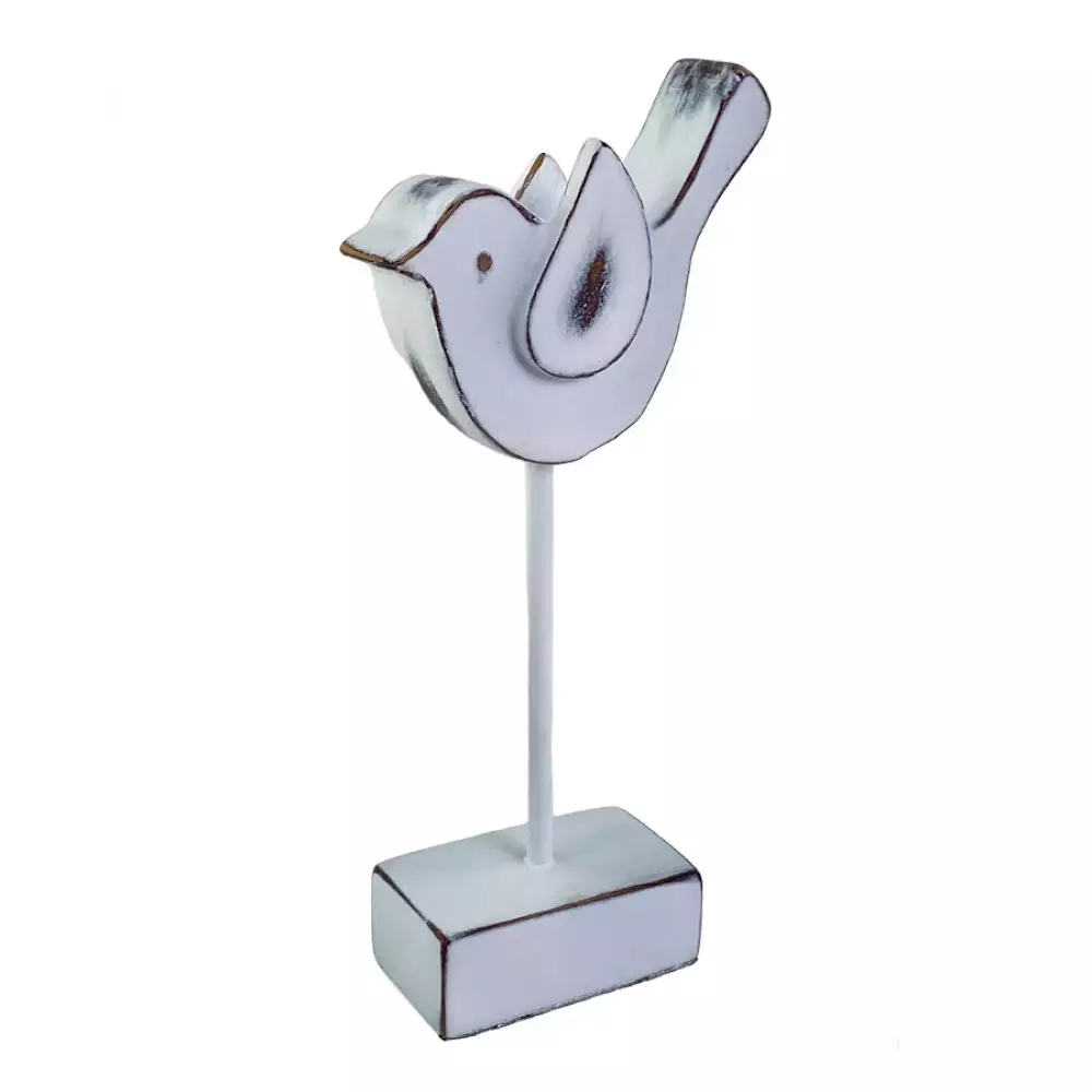 Figura Deco Concepts Pajaro Monocromia 9X20X4Cm Blanco 440-01198