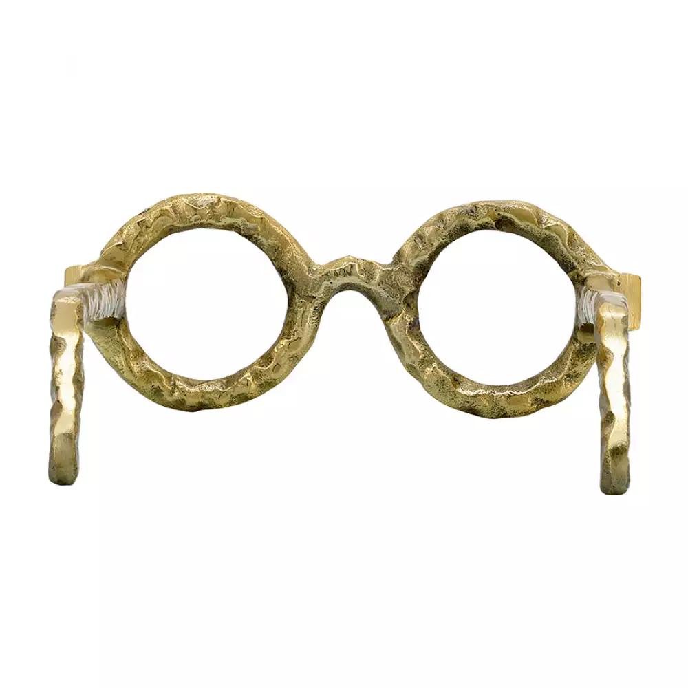Figura decorativa con estilo de gafas doradas