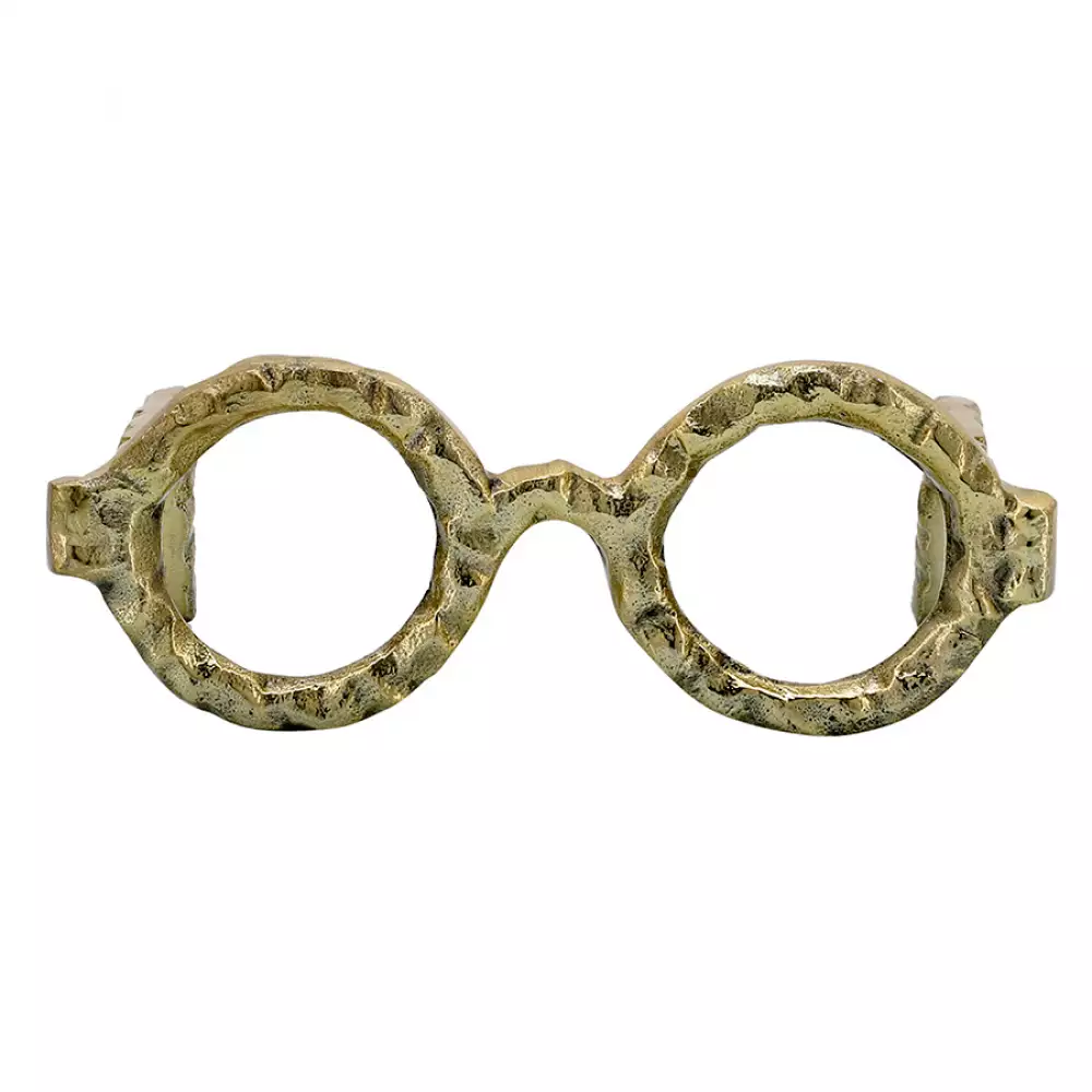 Figura decorativa con estilo de gafas doradas