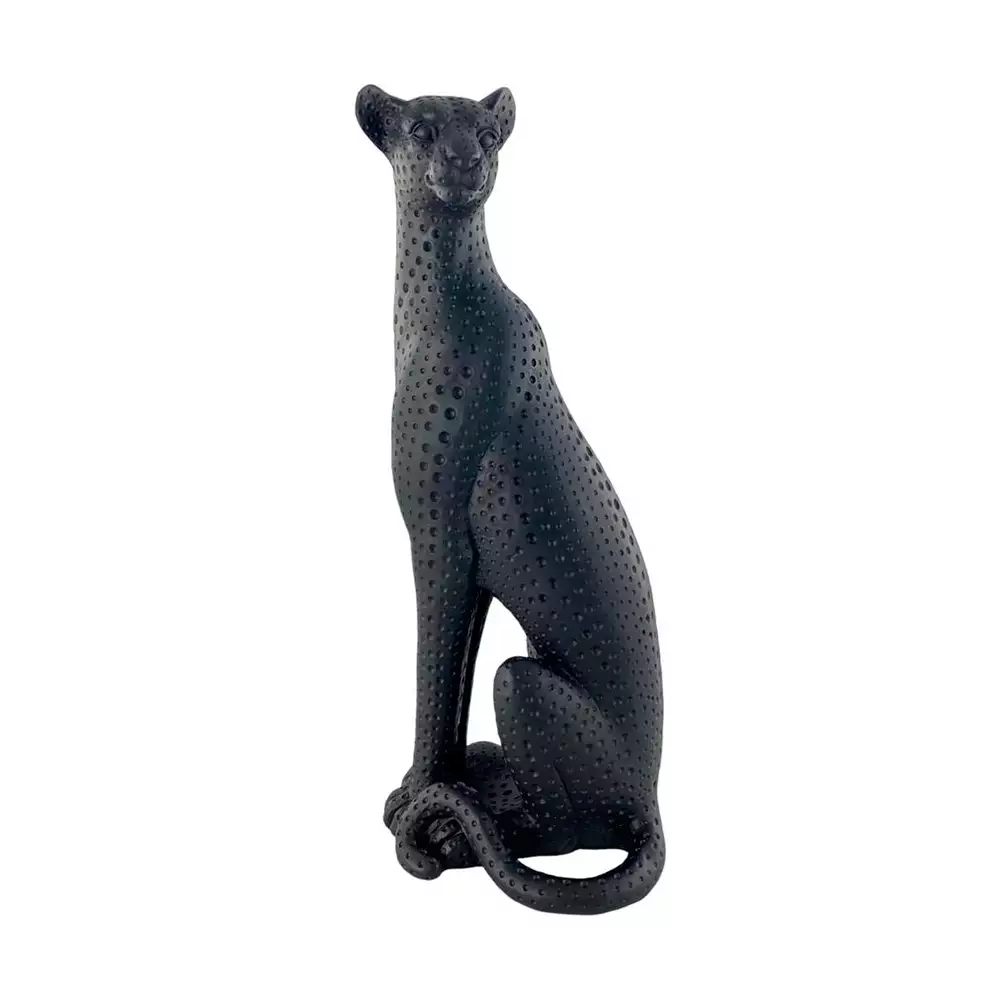 Figura Leopardo Concepts Savanna 13X38X15Cm Negro Poliresina 437-