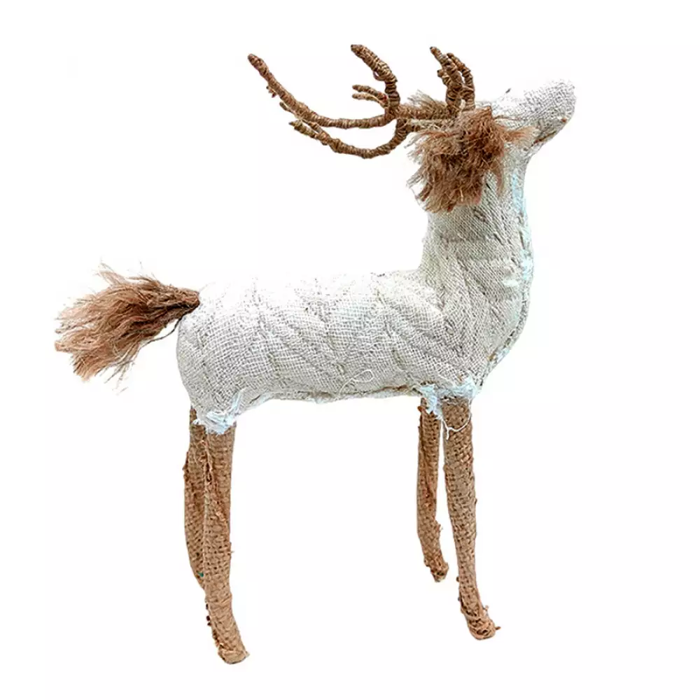 Figura Reno Navideño Blanco-Natural 15Cm Miro