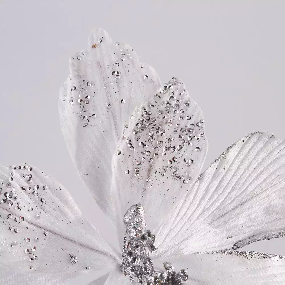 Flor Miro Christmas Poinsettia 28Cm Blanco Poliester 831-Amx006-