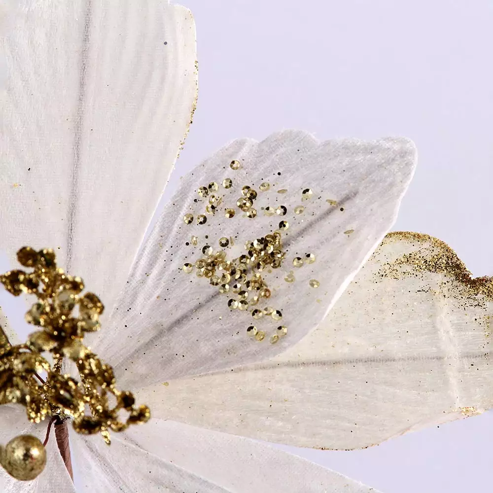 Flor Miro Christmas Poinsettia 28Cm Crema Poliester 831-Amx006-2