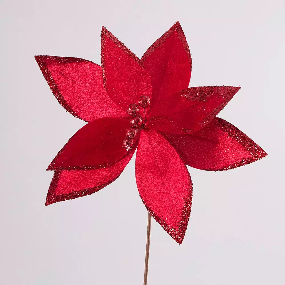 Flor Miro Christmas Poinsettia 28Cm Rojo Poliester 831-Amx006-25