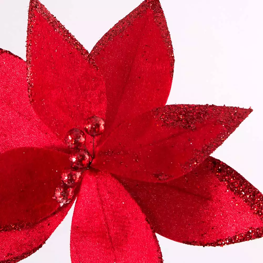 Flor Miro Christmas Poinsettia 28Cm Rojo Poliester 831-Amx006-25