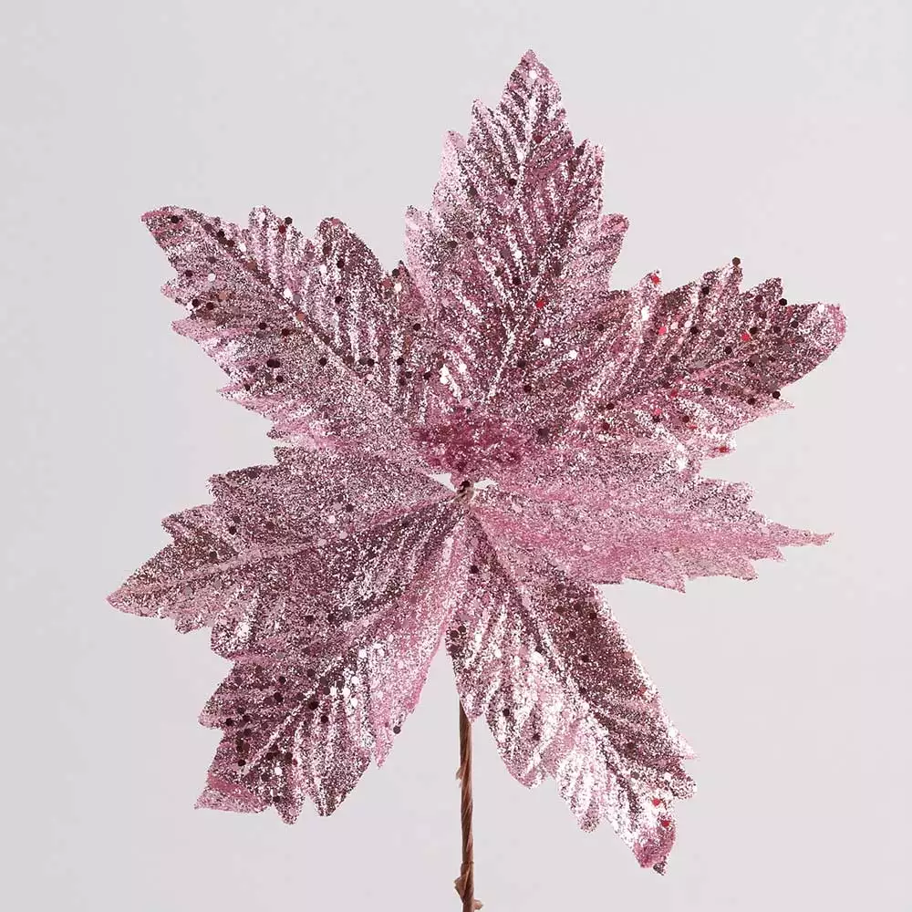 Flor Miro Christmas Poinsettia 30Cm Rosado Tela 831-Amx044-24117