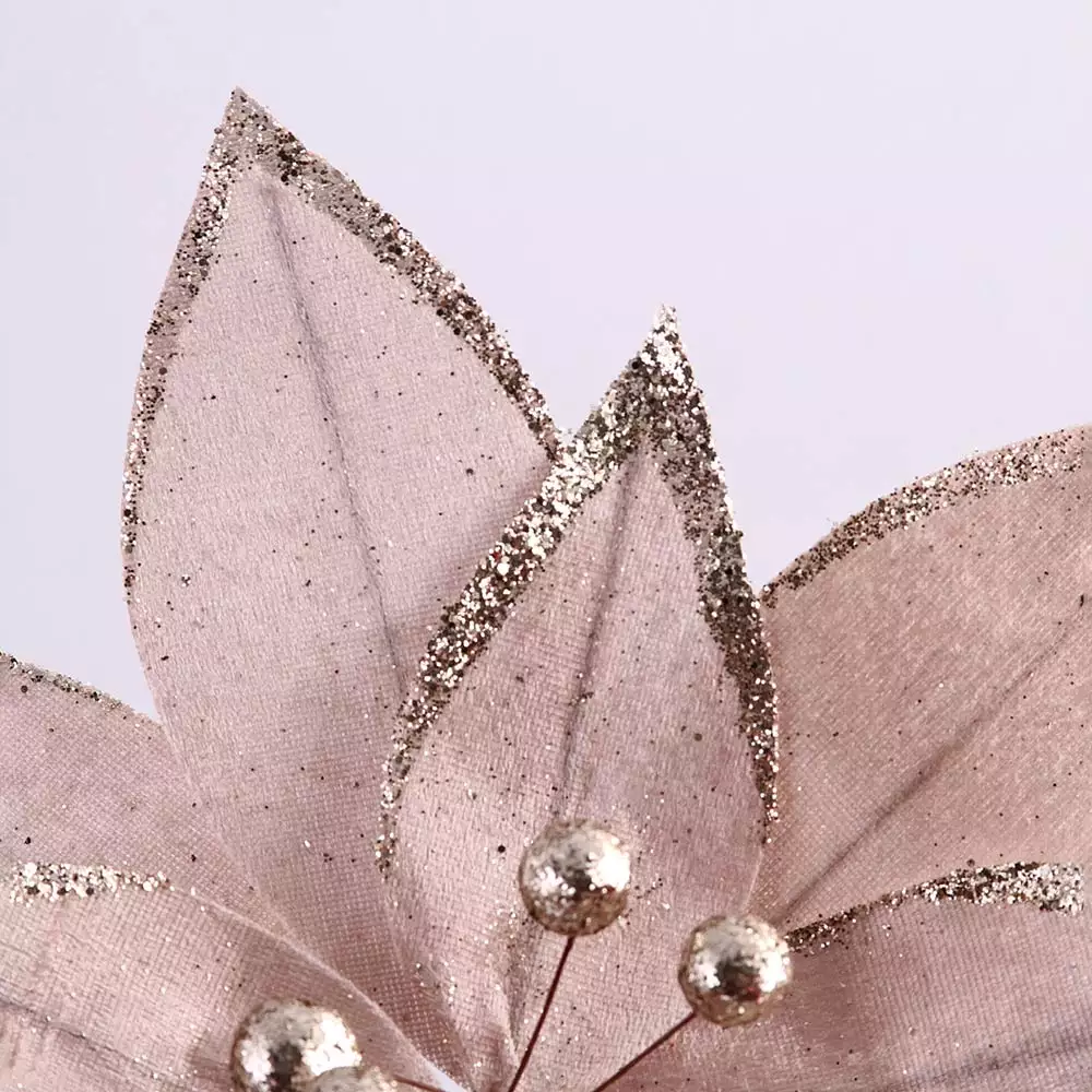 Flor Miro Christmas Poinsettia 40Cm Champagne Poliester 831-Amx0