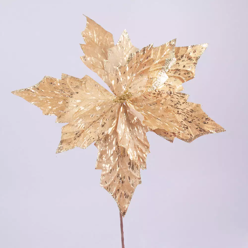 Flor Miro Christmas Poinsettia 41Cm Dorado Tela 831-Amx006-2421B