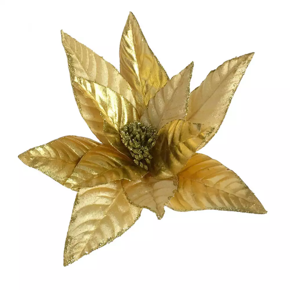 Flor Navideña Santini 36X30Cm Dorado