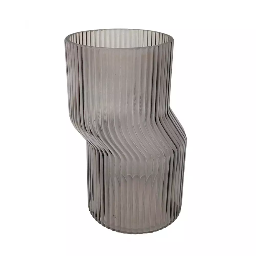 Florero 3D Concepts Sweet Mocca 13X20X13Cm Gris Vidrio 455-351