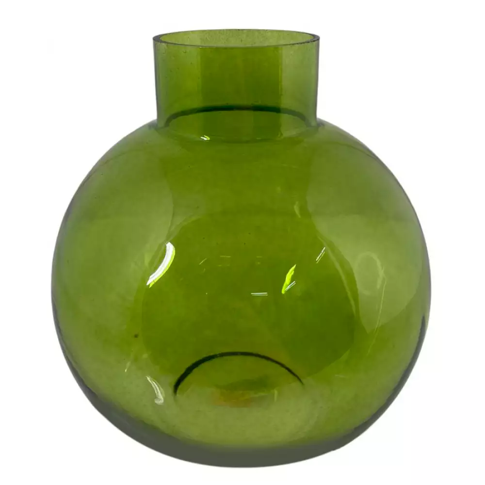 Florero concepts boho 14x17cm verde 100% vidrio 455-35956