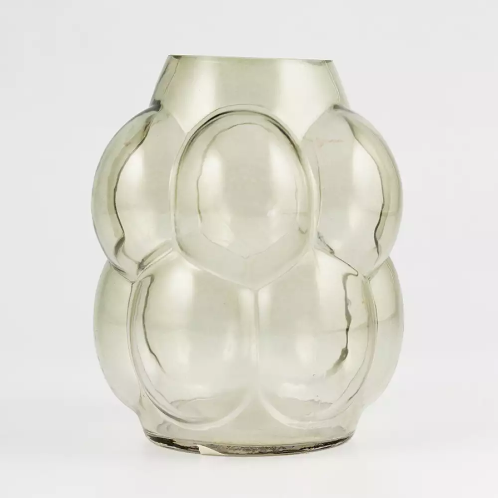 Florero concepts eclectic 14x16cm gris vidrio 455-35979