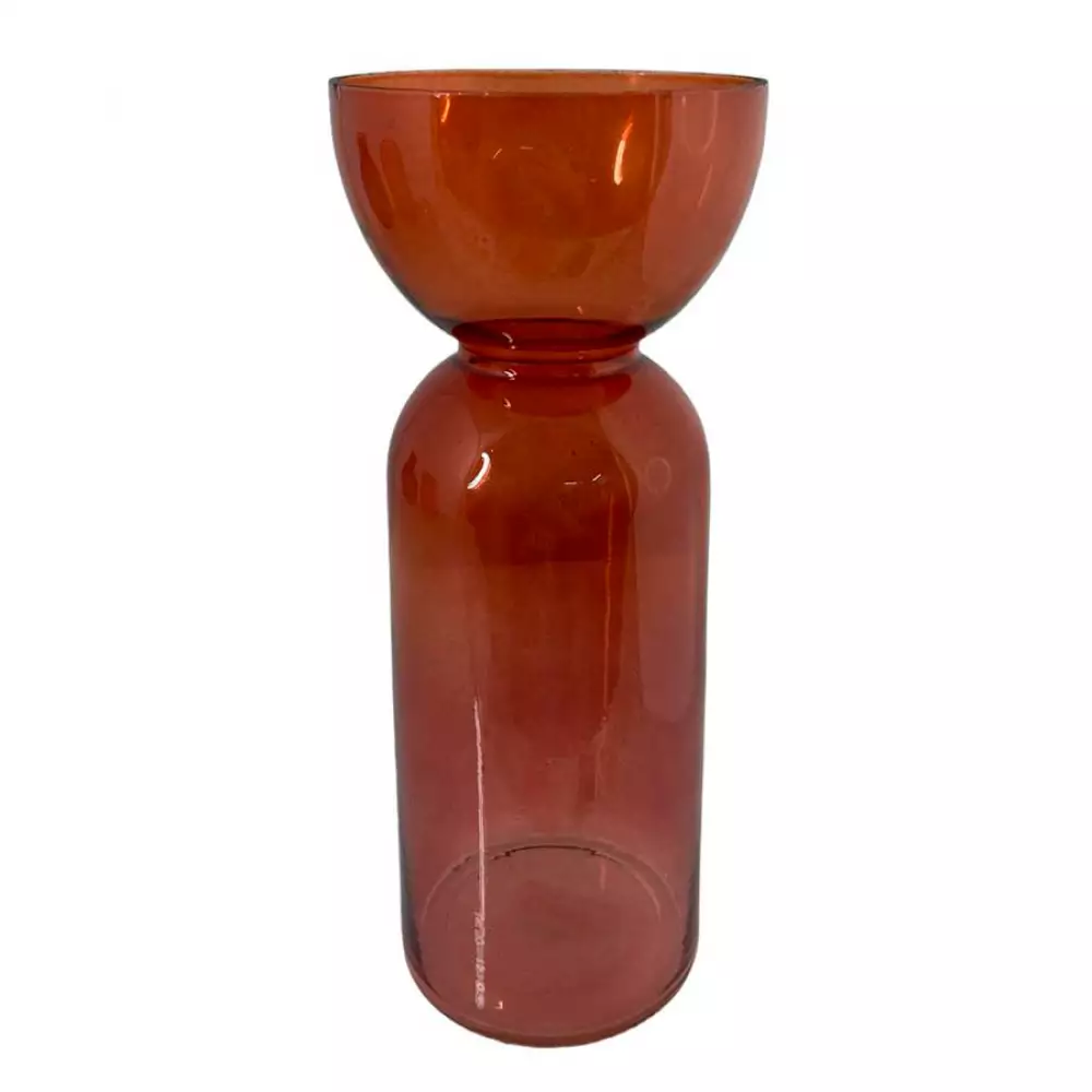 Florero concepts essential 48x29cm vinotinto 100% vidrio