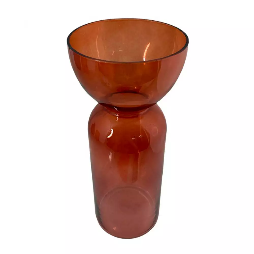 Florero concepts essential 48x29cm vinotinto 100% vidrio