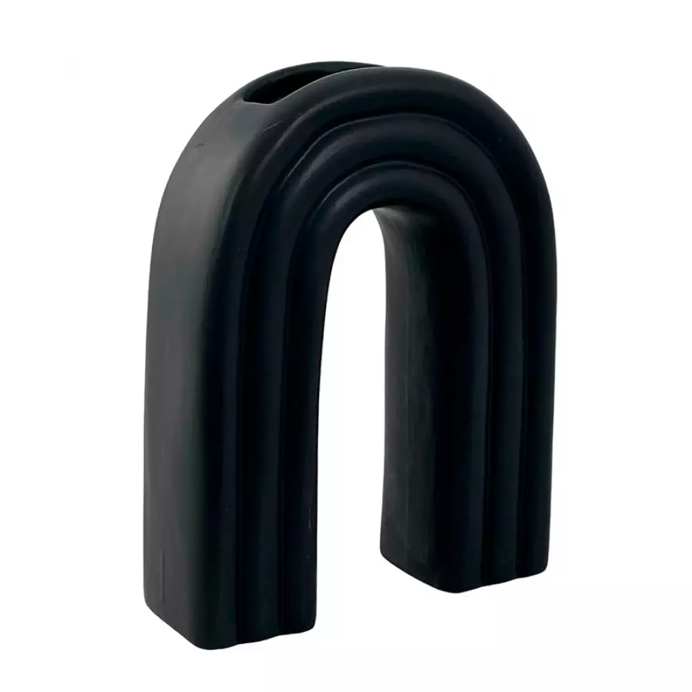 Florero concepts jade collection 13x17cm negro 100