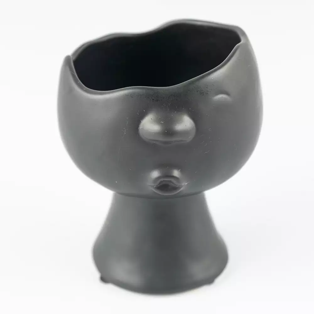 Florero Concepts Jade Collection Cara 11X14Cm Negro 100% Ceramic