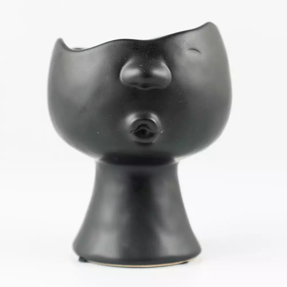Florero Concepts Jade Collection Cara 11X14Cm Negro 100% Ceramic