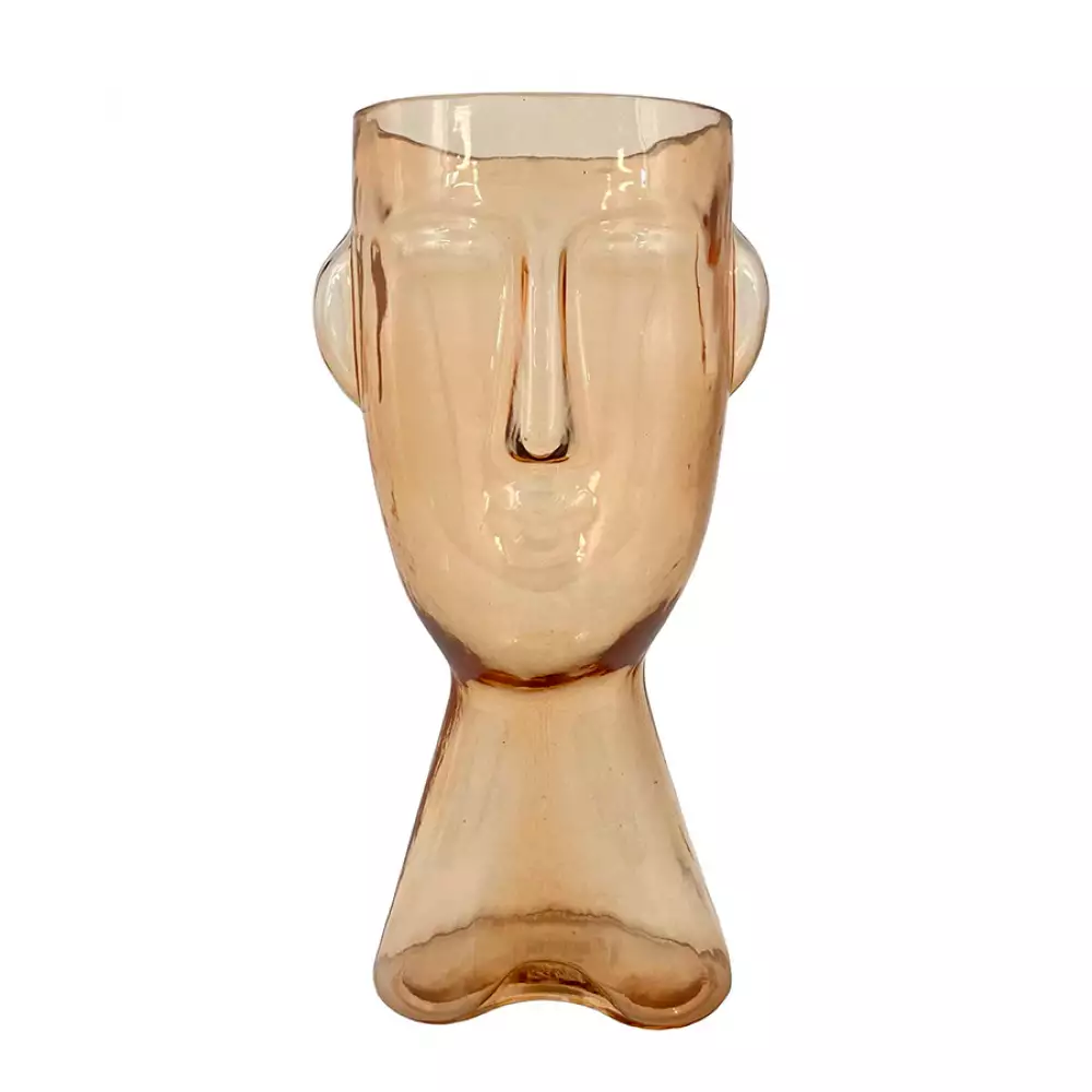 Florero Face Concepts Sweet Mocca 16X31X16Cm Cafe Vidrio 455-3