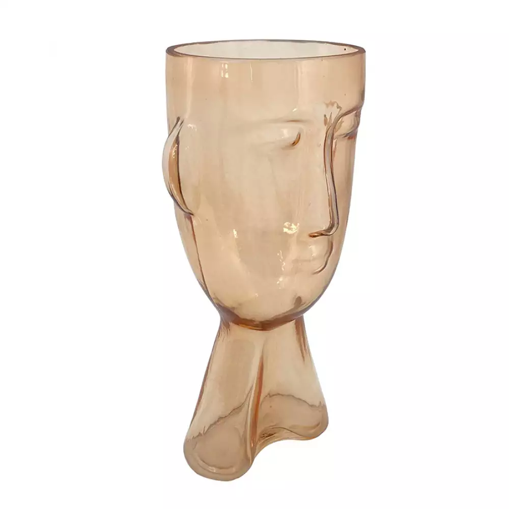 Florero Face Concepts Sweet Mocca 16X31X16Cm Cafe Vidrio 455-3