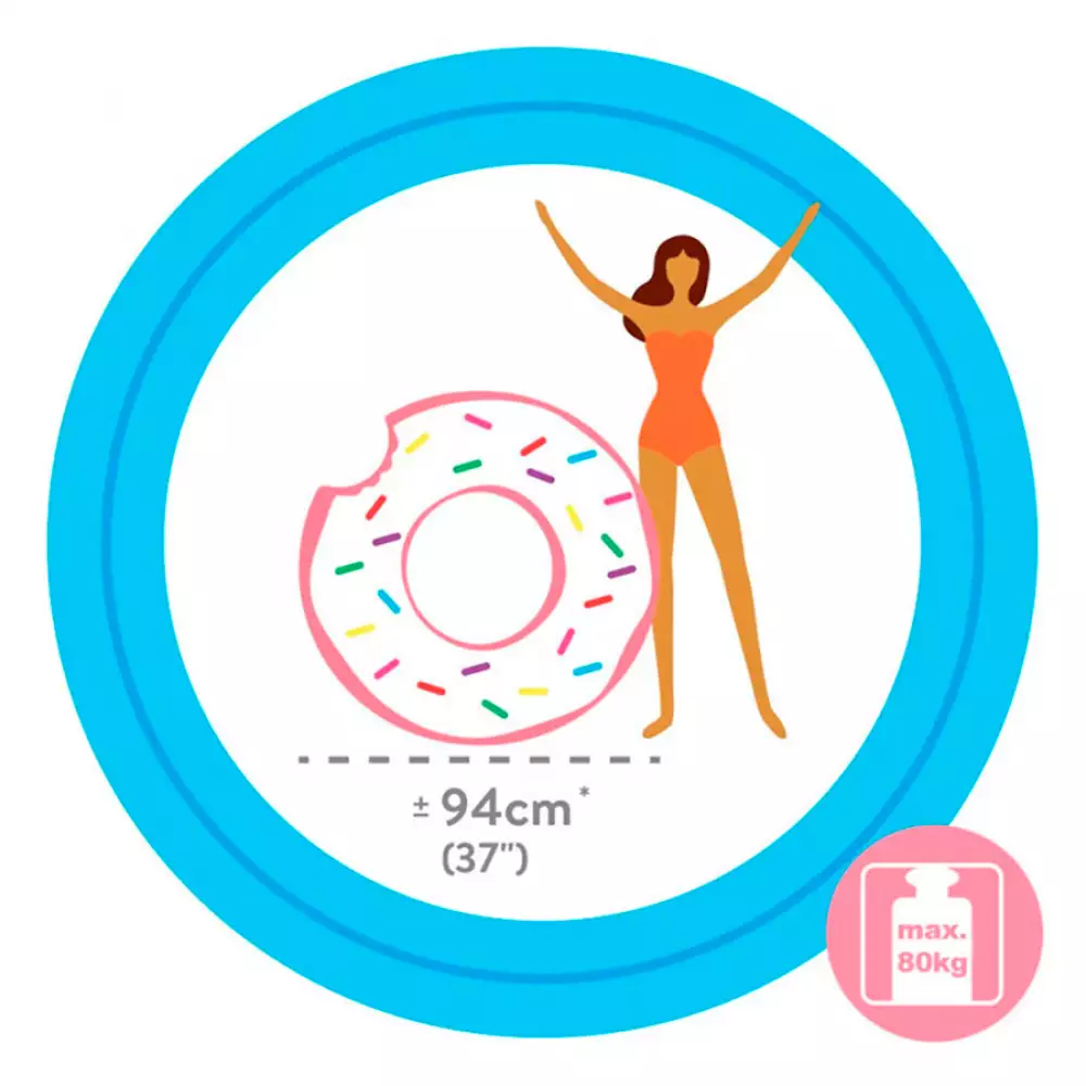 Flotador Circular Donut  Intex 56265-Multicolor