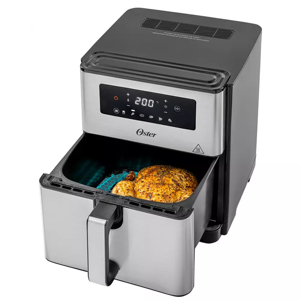 Freidora Aire Oster 9 Lt Digital Negra Plateada Diamond Force 2162654