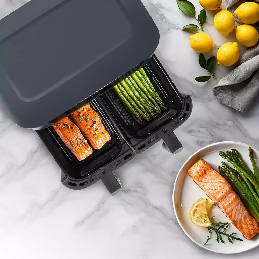 Freidora Doble Holstein Negro 8 Lt 1600 W Hh-09114021Dg