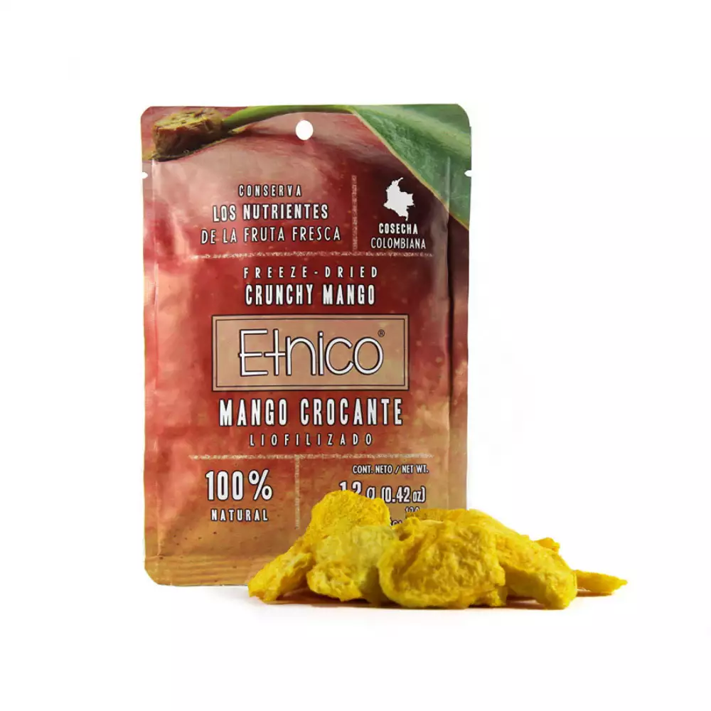 Fruta Snack Étnico X12 Gr Mango Liofilizado