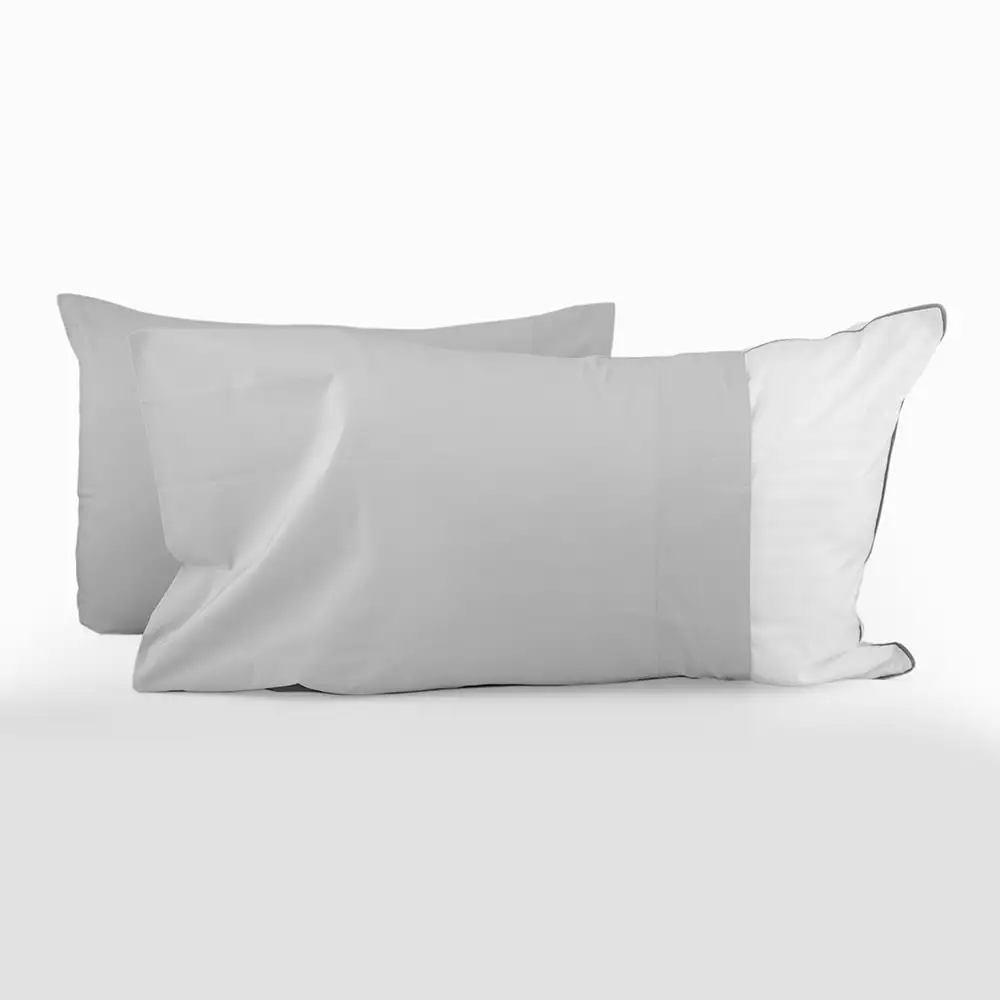 Fundas De Almohada Expressions 50X70Cm Gris Claro Algodon