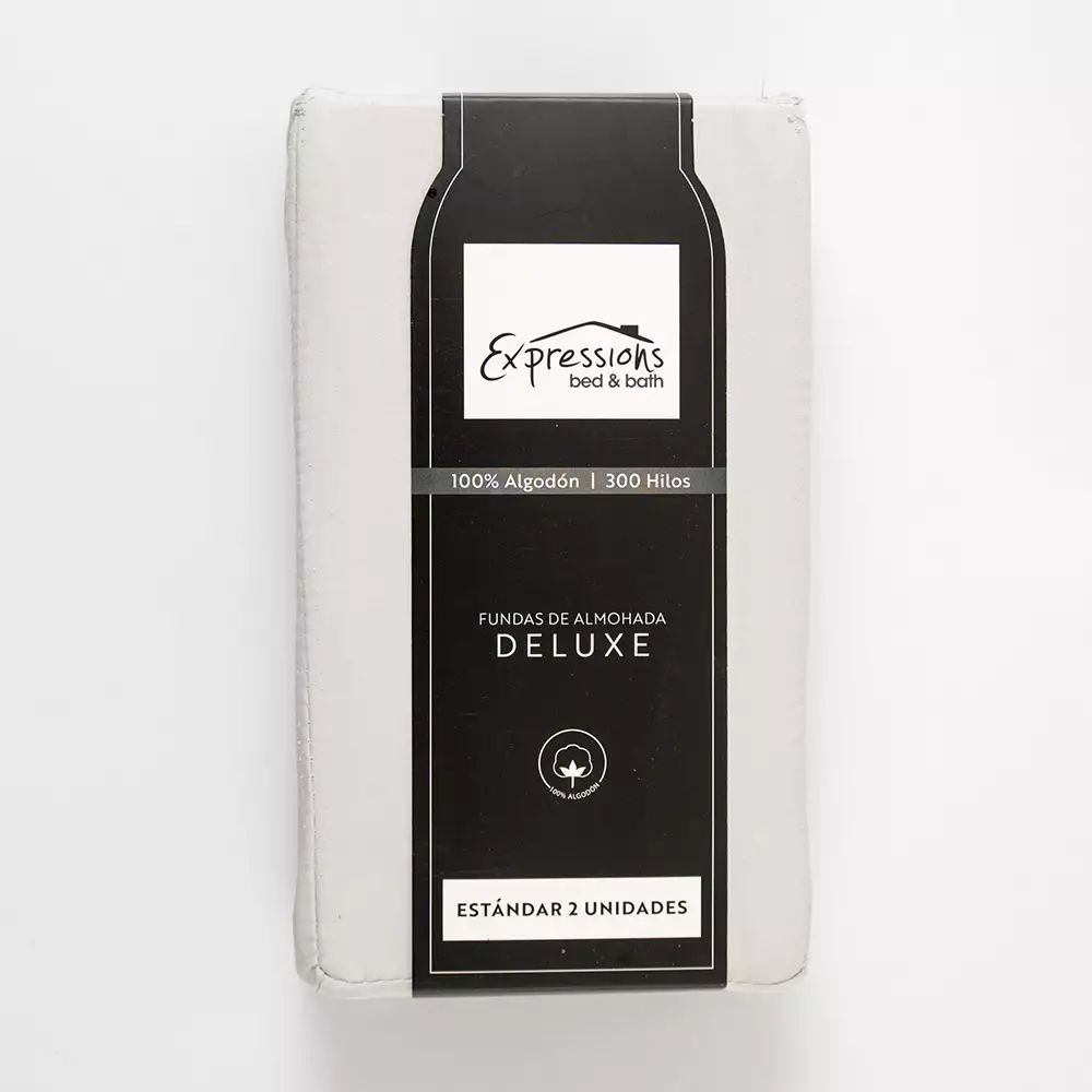 Fundas De Almohada Expressions 50X70Cm Gris Claro Algodon