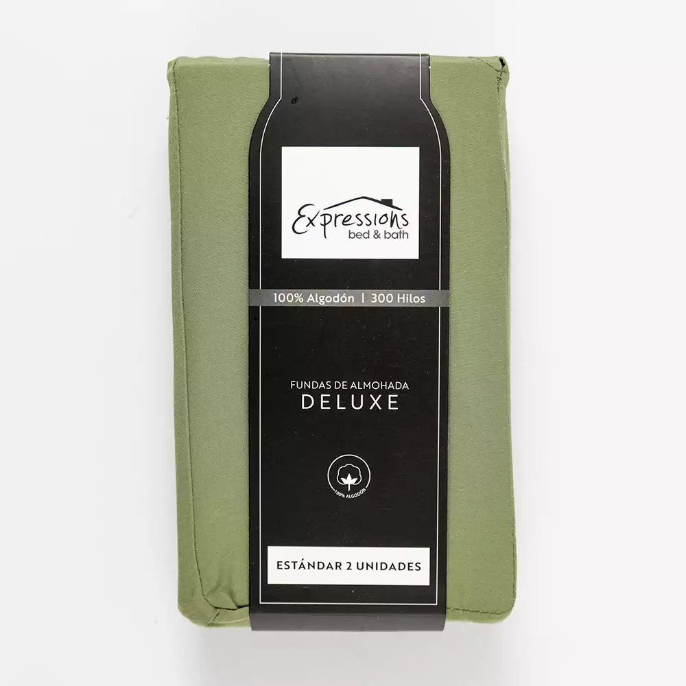 Fundas De Almohada Expressions 50X70Cm Verde Algodon