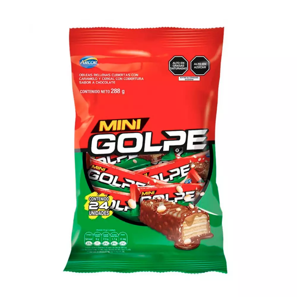 Galleta Arcor Mini Golpe 288 Gr Chocolate 90158207150