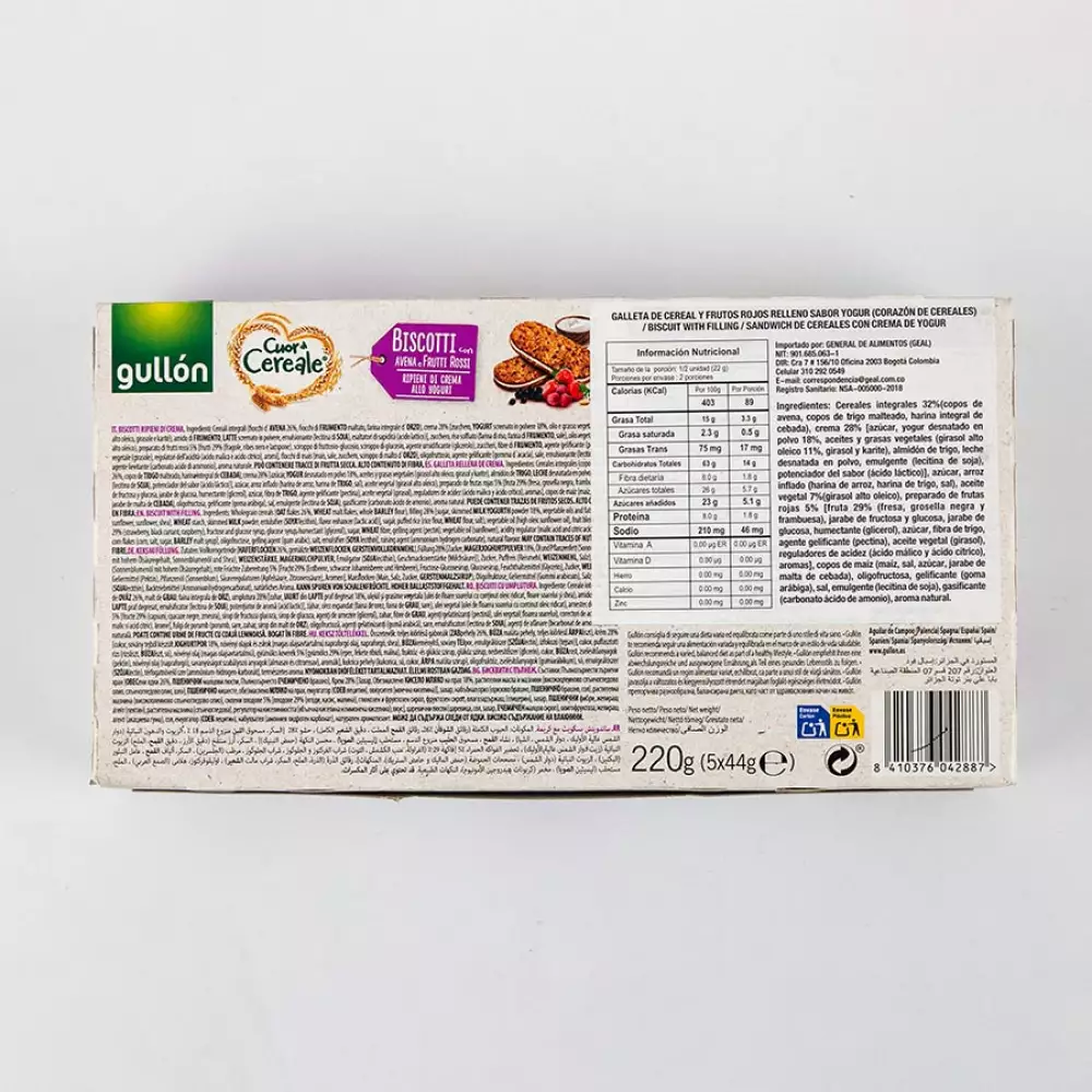 Galleta Gullon 220 Gr Frutos Rojos 2887