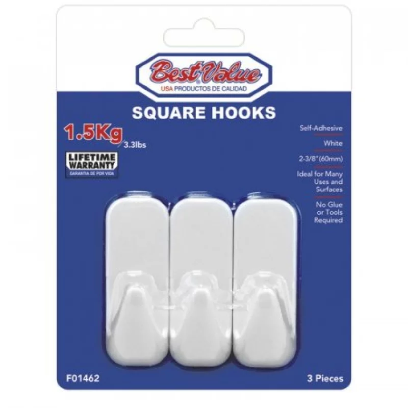 Gancho Best Value Plastico Ovalado 3 U F01462