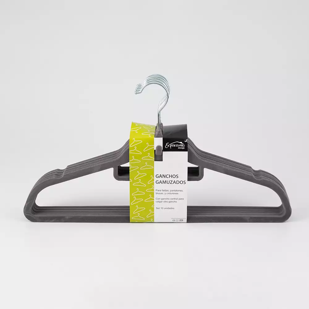 Gancho Expressions Gamuza 23X32Cm Gris 10 Ud 16005-R10Gr