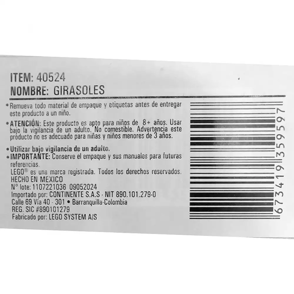 Girasoles Lego Extended Line 40524
