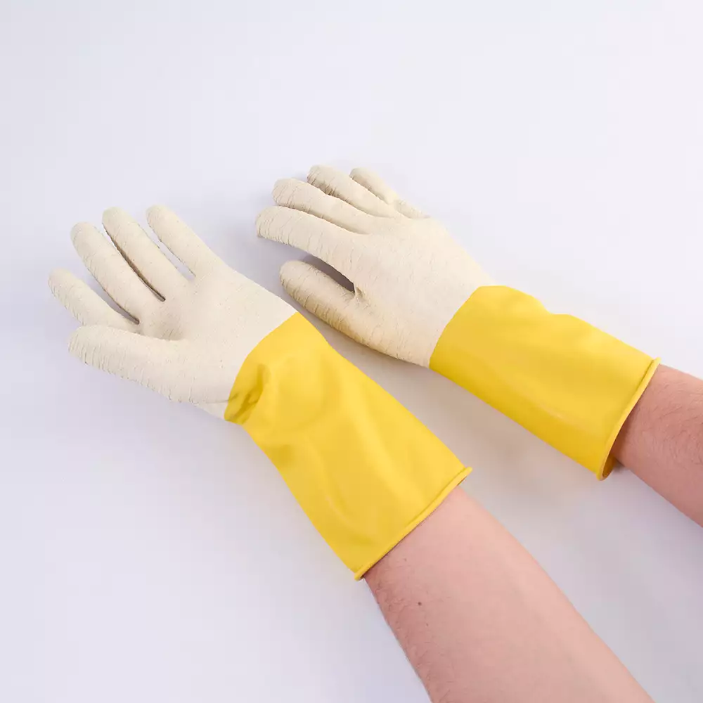 Guantes Visionario Corrugado M Amarillo Latex Gdocor80