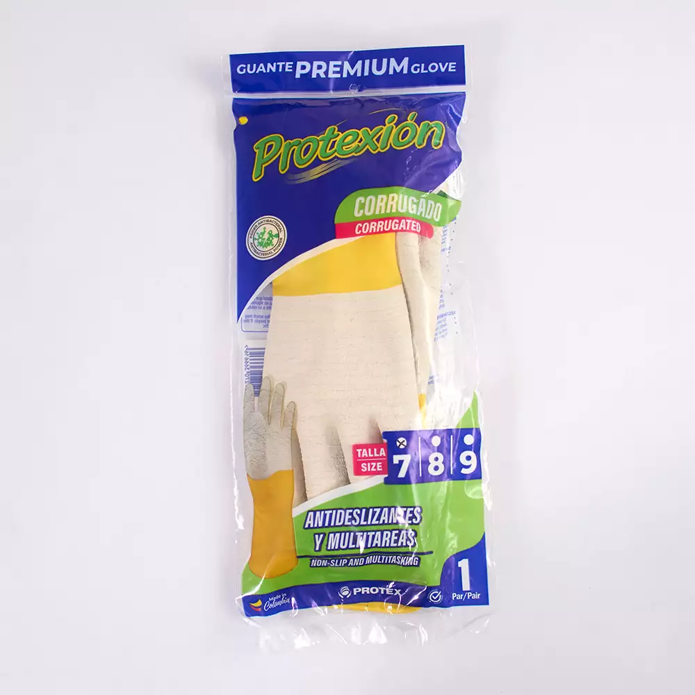 Guantes Visionario Corrugado S Amarillo Latex Gdocor70