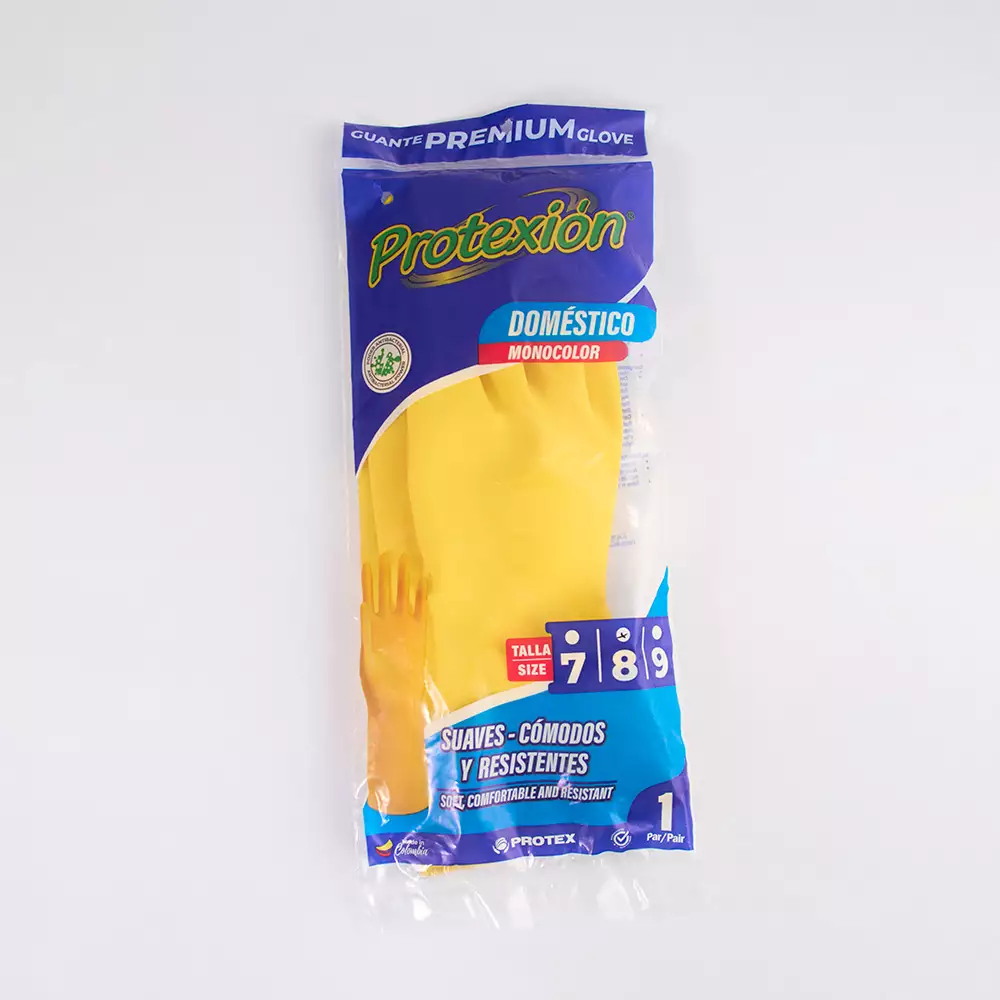 Guantes Visionario Domesticos 8 Amarillo Latex Gdopro80