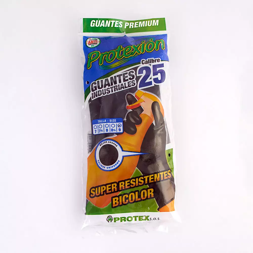 Guantes Visionario Industrial C25 L Negro Latex Gipr2590