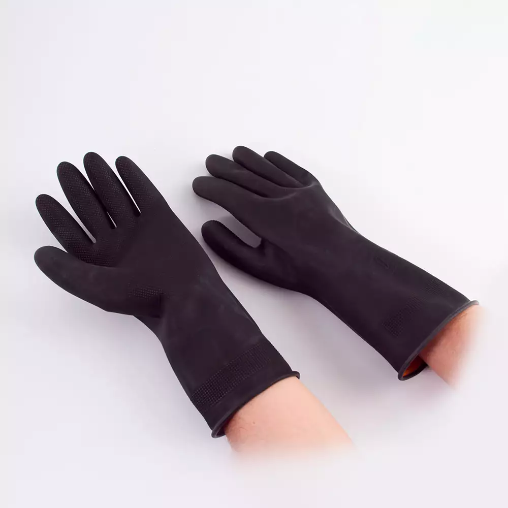 Guantes Visionario Industrial C25 L Negro Latex Gipr2590